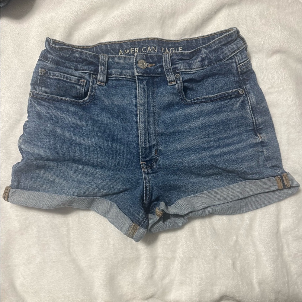 American Eagle Outfitters Denim Roll-Cuff Blue Jean Shorts